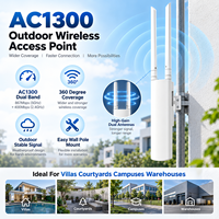Point d'accès sans fil extérieur double bande CF-EW82 1300M IEEE 802.11ac avec antenne à gain élevé, anti-interférence et couverture longue portée