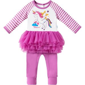 Mono de unicornio para bebé niña al por mayor, manga larga, tutú, suave y cómodo, para uso diario - Product Image 1