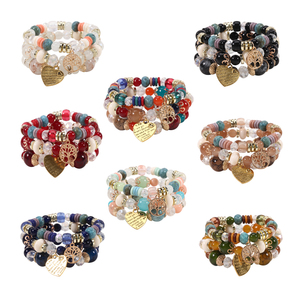 Bracelet extensible en perles géométriques en plastique pour femme, motif <span class=keywords><strong>arbre</strong></span> <span class=keywords><strong>de</strong></span> <span class=keywords><strong>vie</strong></span>, bijoux bohèmes, collection très prisée - Product Image 1