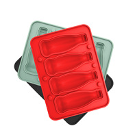 Best-seller transfrontalier : Moule à glaçons 4-en-1 en silicone en forme de bouteille de cola, avec démoulage facile et conception compatible congélateur