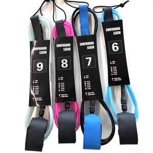 Laisse de surf professionnelle solide et légère, haute résistance, antidérapante, 4 à 12 pieds, avec doubles émerillons flexibles, couleur personnalisable - Product Image 4