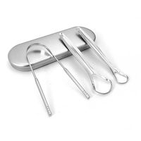 Lot de 3 gratte-langue réutilisables en acier inoxydable pour adultes, usage domestique, nettoyage buccal