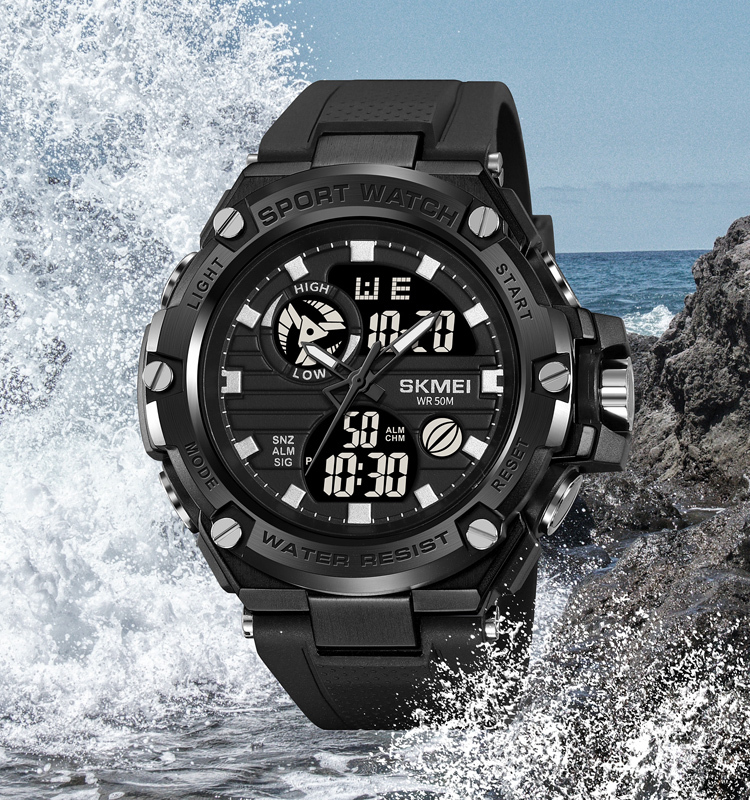 SKMEI 2119 Dual Time Watch for Men - Waterproof Sport Watch