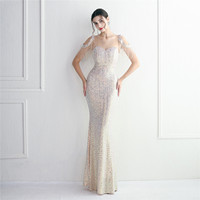 19092 #2022 nouveau Type perles magiques femmes Sexy décolleté en V profond paillettes robes de soirée Sexy longues femmes fête robe de soirée de bal