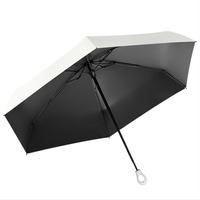 Parapluie pliant manuel avec poignée annulaire, compact, noir, pare-soleil, petit, portable, cadeau promotionnel, impression de logo