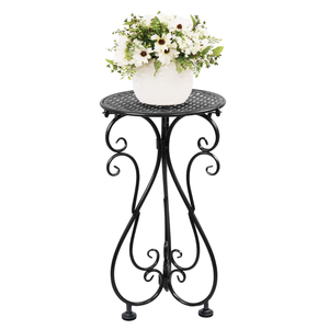 Soporte para Plantas de Metal con Recubrimiento en Polvo, Estilo Americano Moderno y Simple, Resistente, de 22.5 Pulgadas de Alto, Soporte para Macetas con Pedestal Individual - Product Image 1
