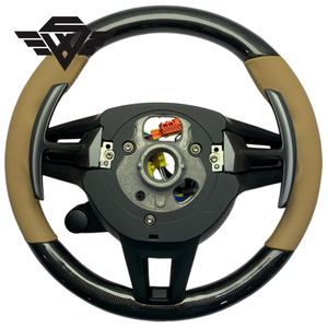 Volante de Coche de Fibra de Carbono Real de Estilo <span class=keywords><strong>Clásico</strong></span> Personalizado de Lujo para Porsche 992 718 Boxster Cayman Cayenne, Calidad Premium - Product Image 3