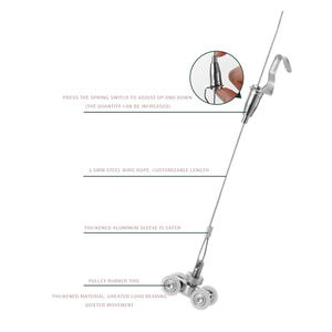 Kit d'éclairage mural réglable système de suspension de câble en acier inoxydable avec pince de câble de piste fil de soudage coupe flexion - Product Image 5