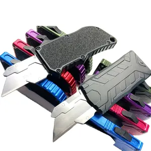 Utility Knife Box Cutters Aluminum Alloy Shell 5 Extra Blades Automatic OTF Paper Cutter Cutting Knife