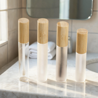 Tubes portables en bambou pour rouge à lèvres et mascara, pour le maquillage, les voyages et l'usage quotidien, avec impression de logo, emballage cosmétique, tubes pour gloss à lèvres
