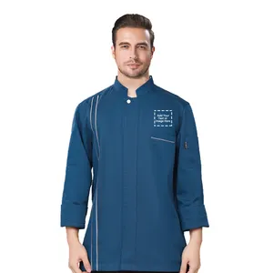 Uniforme <span class=keywords><strong>de</strong></span> chef d'hôtel personnalisé, veste <span class=keywords><strong>de</strong></span> <span class=keywords><strong>cuisine</strong></span> <span class=keywords><strong>de</strong></span> restaurant, vêtements <span class=keywords><strong>de</strong></span> <span class=keywords><strong>travail</strong></span> - Product Image 1