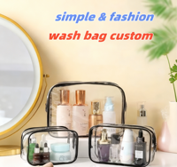 Sac de rangement de voyage en PVC imperméable à motif de lettres, grande capacité, pour cosmétiques et maquillage, fermeture éclair, étui transparent tendance