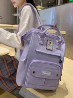 Mochila Unisex de Nailon para Secundaria, de Alta Gama, Transpirable, Impermeable, Antirrobo, con Cierre de Cremallera Resistente