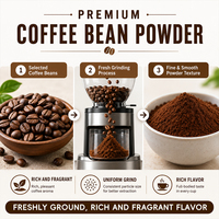 Grains de café Arabica et Robusta torréfiés moyennement du Brésil et d'Éthiopie, offrant des services OEM et ODM, conditionnés en 1 kg