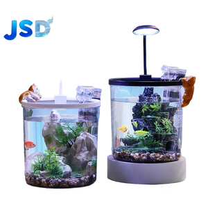 JSDミニ水槽LEDライトポンプデスクトップフィッシュタンク（家庭用寝室向け） - Product Image 1
