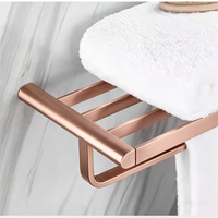 Porte-serviettes en acier inoxydable 304 Kaiping Aida, couleur or rose, étagère contemporaine pour accessoires de salle de bain