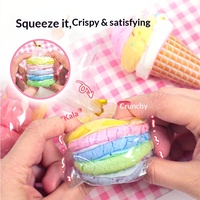 Kit DIY de coques croustillantes aux fruits rouges, ensemble de loisirs créatifs mini-desserts Kawaii, jouet à presser ASMR avec revêtement craquant, crème glacée et crêpe, en vrac