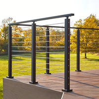 Prix de gros : Colonne moderne en acier inoxydable pour escalier extérieur, balustrade de balcon de villa, garde-corps de terrasse, clôture et câble résistant à la rouille
