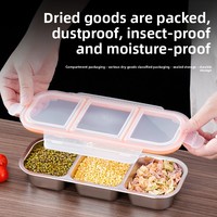 Boîte à lunch de luxe en acier inoxydable 304, durable, de haute qualité, anti-odeur, 3 compartiments, micro-ondable, hermétique, pour le stockage des aliments