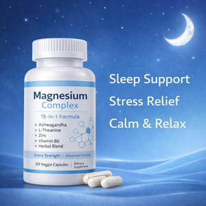 Cápsulas de Complejo de Magnesio, Fórmula 15 en 1 con Ashwagandha, L-Teanina, Zinc, B6, Apoyo para el Sueño y el Estrés, Marca Privada OEM - Product Image 2