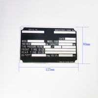 Plaque signalétique vierge en aluminium et métal de style Art déco pour chariot élévateur avec logo numéroté imprimé