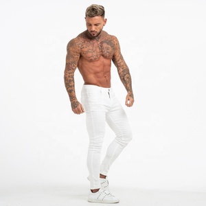 Nuovi <span class=keywords><strong>Jeans</strong></span> Bianchi da Uomo Alla Moda, <span class=keywords><strong>Jeans</strong></span> La Halle, Pantaloni Aderenti alla Caviglia, <span class=keywords><strong>Jeans</strong></span> Skinny Effetto Vissuto per Uomo - Product Image 3