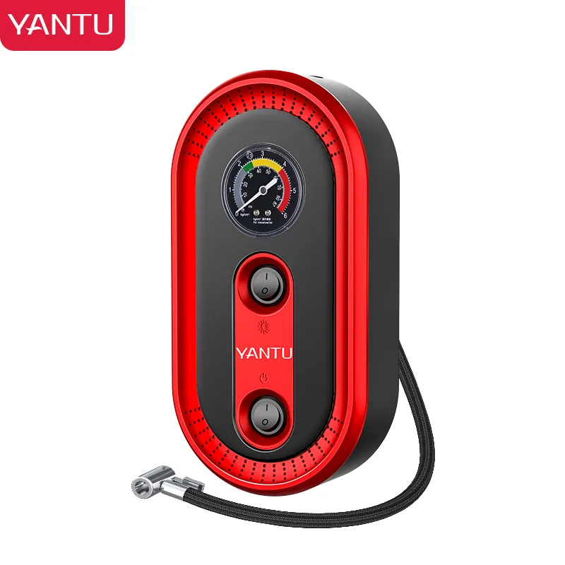 YANTUA01コード付きレッドメカニカルタイヤインフレータコード付きカーエアコンプレッサー電動バルーンエアポンプミニ電動エアポンプ