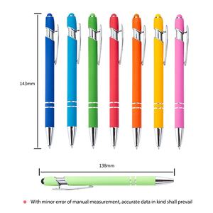 Stylo à bille en plastique souple <span class=keywords><strong>de</strong></span> marque, cadeau promotionnel, logo personnalisé en gros, stylo noir, revêtement en caoutchouc doux au toucher - Product Image 2