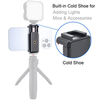 Clip de support de téléphone de chaussure froide double trous de vis de 1/4 pouces pour caméra de trépied de Microphone Vlog de lumière LED