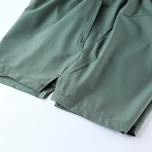 Pantalones Cortos Deportivos de Secado Rápido, Ecológicos, con Logotipo Personalizado, Bolsillos Laterales, Tela Personalizada, Diseño Informal Desgastado, Servicio OEM, Color Sólido - Product Image 3