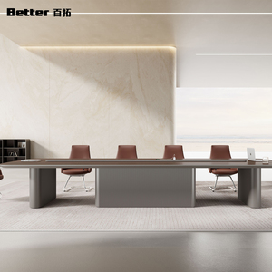 Meubles modulaires écologiques en bois MFC de design luxueux, table de conférence de bureau modulaire de luxe pour 20 personnes - Product Image 3