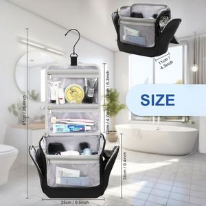 <b>Hanging</b> Toiletry <b>Bag</b> for Men Women, Large Travel Toiletry Organizer <b>Bag</b> with Waterproof Pocket,Custom Logo - Product Image 6