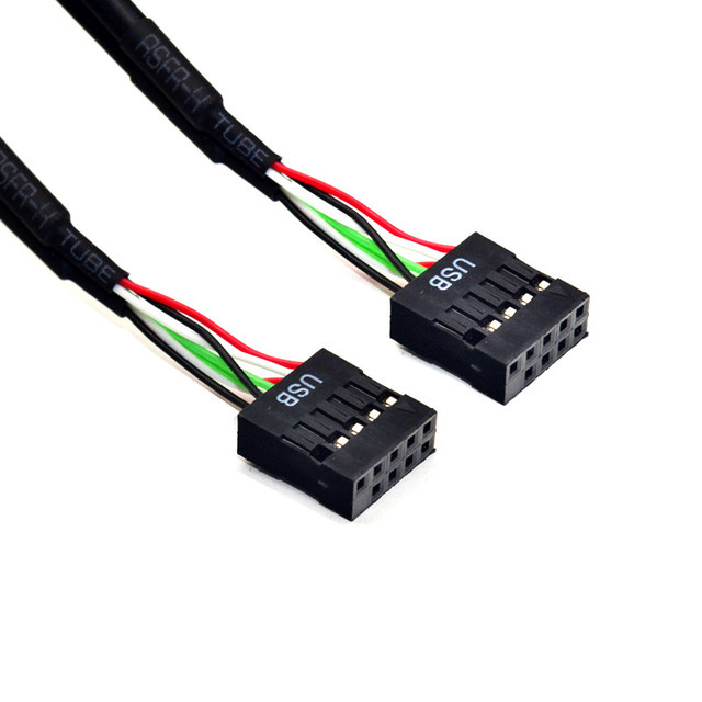 USB 2.0 Data Cable, 9-pin 9PIN Female to 9PIN Female Extension Cable, HD-AUDIO Front Speaker.