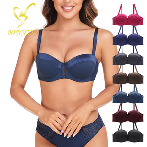 BINNYS all'ingrosso donna tinta unita mezza tazza Soutien Gorge nonne donna comodo <span class=keywords><strong>C</strong></span> Cup cinturino regolabile reggiseni da donna - Product Image 4