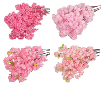 Arche de Fleurs Artificielles Simulant Cerisier et Pêcher, Accessoires de Décoration de Mariage à Quatre Branches et Trois Branches avec Fausses Fleurs Artificielles Encryptées