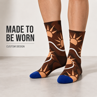 Chaussettes pour adultes personnalisées OEM - Polyester/Nylon/Coton/Bambou/Laine, séchage rapide, respirantes, résistantes aux déchirures, impression numérique intégrale