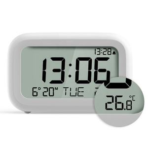 Reloj despertador electrónico, lámpara de noche, alimentado por batería <span class=keywords><strong>Lcd</strong></span>, volumen ajustable, pantalla de temperatura de fin de semana, reloj despertador Digital - Product Image 2