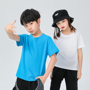 Camiseta Personalizada 100% Algodón para Niños, Color Sólido, Ropa Infantil Estampada, Camiseta de Manga Corta con Cuello Redondo para Niños - Product Image 4