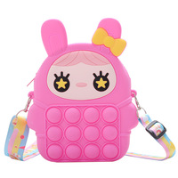 Bolso Bandolera de Moda HQ QX con Diseño de Letras, Cremallera Creativa, Juguetes Antiestrés Pop Fidget, Mochila Unisex de PVC para Material Escolar