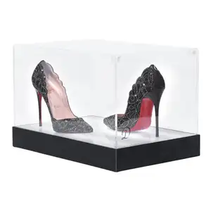 Transparent Acrylic Panels Display Cases Shoes Collection Box With Led light Clear Shoes Acrylic Storage Box