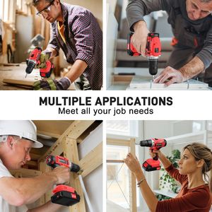 Taladro inalámbrico portátil Destornilladores eléctricos Taladro eléctrico inalámbrico de 12V/21V <span class=keywords><strong>con</strong></span> <span class=keywords><strong>luz</strong></span> LED Logotipo y color personalizados de fábrica - Product Image 6