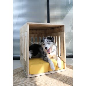 Youme Huisdierenproducten Bestseller Geventileerd Houten Hondenhok Met Acryl Deur Hondenbedden Dierenhuisjes En Meubels - Product Image 5