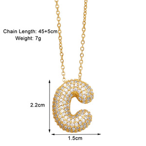 Benutzer definierte Ballon A-Z Name Anfangs buchstabe Alphabet Iced Out VVS Moissan ite Anhänger Hip Hop CZ Modeschmuck Halsketten für Frauen - Product Image 5