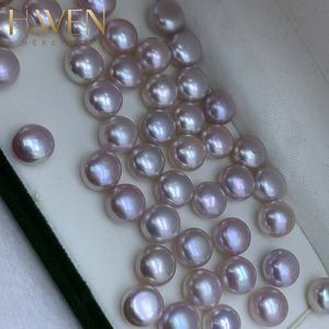 H.WEN 3-6A Half Round Button <strong>Pearls</strong> Half Hole 2-13mm Natural White Pink <strong>Purple</strong> Freshwater <strong>Loose</strong> <strong>Pearls</strong> High Gloss - Product Image 2