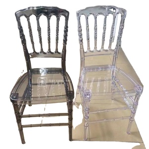 Sedia Napoleone Trasparente Nera in Resina, Sedia per Banchetti per Matrimoni ed Eventi, Sedie in Acrilico Trasparente per Hotel - Product Image 1