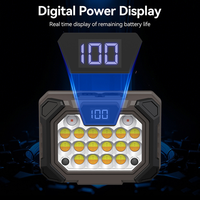 Lampe frontale portable à détecteur de mouvement avec affichage LCD, rechargeable par USB, étanche, LED à faisceau réglable pour camping, réparation et activités extérieures