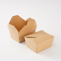 Boîte alimentaire carrée en papier kraft avec logo personnalisé, à fermeture à pression, jetable, pliable, pour emporter, Shandong