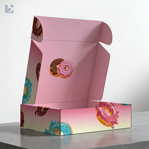 Boîte en papier pour emballage alimentaire de beignets, impression numérique personnalisée avec logo, qualité alimentaire, design élégant - Product Image 1