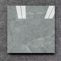 Carreaux de sol en céramique de luxe 60x60 effet marbre gris brillant poli pour salon et salle de bain