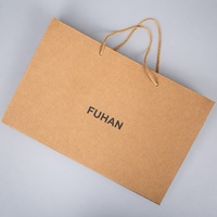 Sac de shopping en papier kraft imprimé sur mesure avec poignée en corde, sac de shopping en papier cadeau recyclable